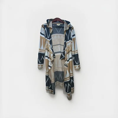 Cárdigan One World Talla L Suéter con Capucha Chaqueta Tejida Boho Azteca Foto 1 de 4