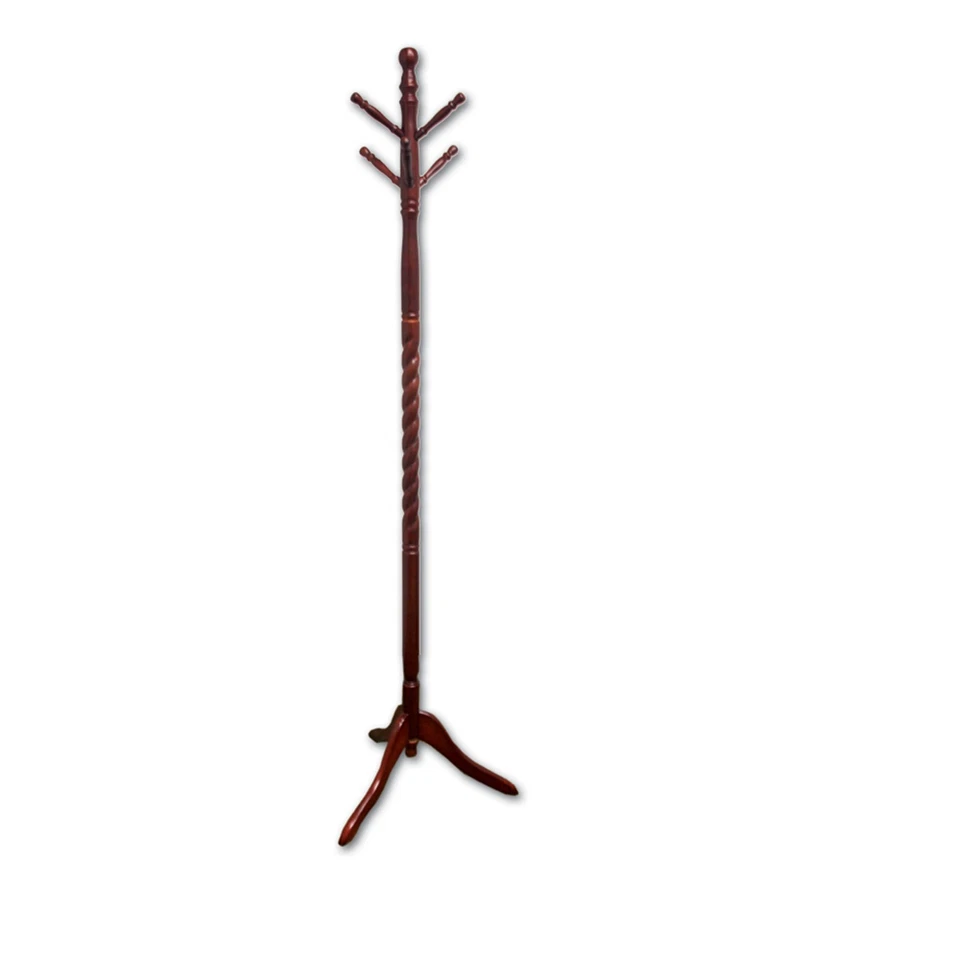 ORE International Twist Natural Wood Coat Rack Cherry Foto 1 de 1