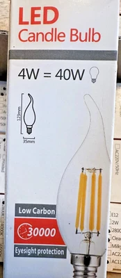LOT 10 C35 NEW LED Light Bulbs E14 Candle Light Tail Top 4W=40W Clear Light NEW - Image 1 of 4