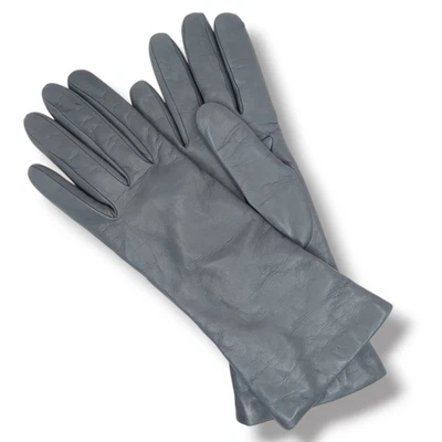 Portolano Napa Leather Gloves Gray Size 7.5 Cashmere Lined Mid Arm 4 Button - Image 1 of 4