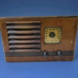 Vintage Emerson mit Ingraham Wood Cabinet 1938 Holz Röhren Tischradio # AX 1948883 - Bild 1 von 22