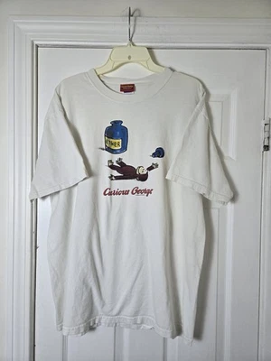 Camiseta Promocional De Colección Curious George Ether Dibujos Animados Para Hombres XL 1995 Puntada Única Foto 1 de 4