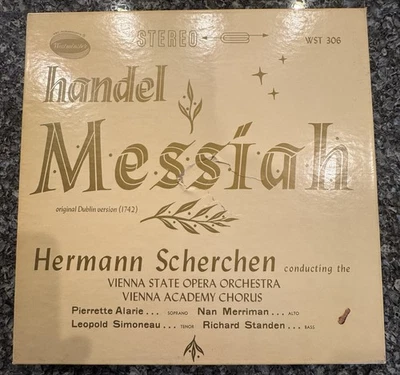 3LP Vinyl Box Set Handel Messiah Scherchen Westminster WST 306 Vienna Opera Orch - Image 1 of 4
