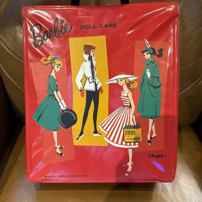 Vintage 1961 Mattel Barbie and Friends Ponytail Doll Case Red - Image 1 of 4