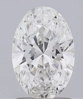 Loose Lab Grown CVD Diamond 1 pc Oval IF Clarity 6 x 8 mm D Color Certified - Image 1 of 4