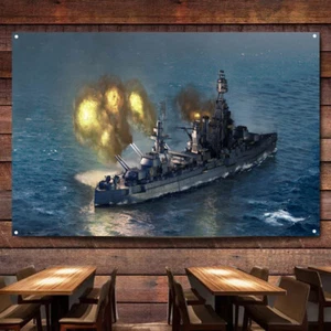 USS Texas (BB-35) Battleship Posters Wall Hanging Flag Gifts for Military Fans - Picture 1 of 5