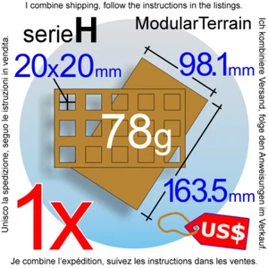 1x MDF Skirmish Movement Tray 5x3 3x5 (H 12,7mm) 20mm Square Base Warhammer 40k - Bild 1 von 3
