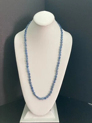 .925 Sterling Silver Clasp Labradorite Oval Gemstone Beaded Necklace 34" - Image 1 of 4