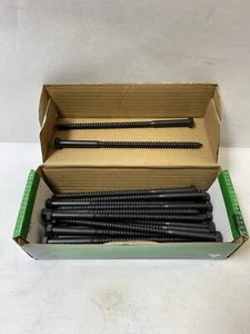 25 PK Hillman 3/8" X 8"  HEX Exterior Lag Screws - Black 9/16” Wrench 261276 PBS - Picture 1 of 5