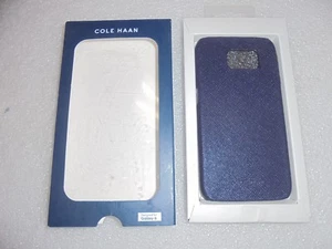 Cole Haan Cross-Hatch Leather Case for Samsung Galaxy S6 Marine Blue New  - Picture 1 of 1