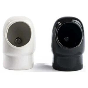 4 oz. Hooded Ceramic Bird Feeder Black or White Assorted Colors Small Parrot Cup - Picture 1 of 5