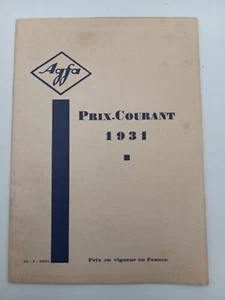 Agfa Prix. Courant 1931 Prix en vigueur en France - Picture 1 of 5