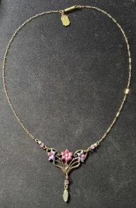 Vintage Pididdly Links Fairy Wings Flower Pendant 16" Necklace Kingston NY USA - Picture 1 of 6