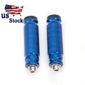 CNC Aluminum Blue Motorcycle Footrests Footpegs Foot Pegs Pedals Pad Rest Blue - Picture 1 of 7
