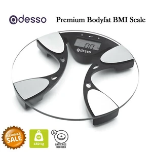 Digital Body Scale Bodyfat 150KG LCD Weight Bathroom Gym Electronic Glass CLEAR - Picture 1 of 4