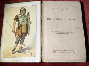 Rare 1890 BEGINNERS IN LATIN- Albert Harkness PHD Color Plates HC - Picture 1 of 21