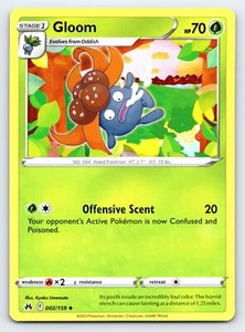 Gloom 002/159 Uncommon Crown Zenith Pokemon Card - NM Near Mint - Picture 1 of 2
