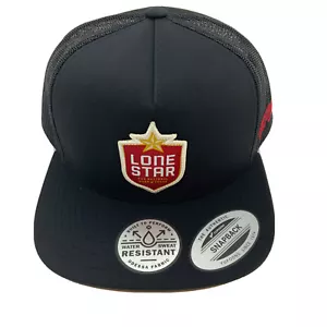 Hooey Hat Lone Star Parche de Cerveza Gorra Malla Negra SnapBack Camionero LS011T-BK OSFA - Imagen 1 de 3