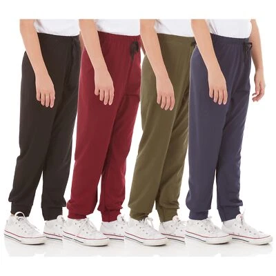 Paquete de 4 pantalones deportivos Pure Essence para niñas forrados de vellón activo súper pantalones jogger Foto 1 de 4