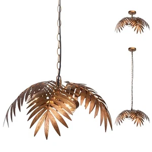 Vintage Adjustable Tropical Coconut Tree Chandelier Rustic Leaves Pendant Lig... - Picture 1 of 7