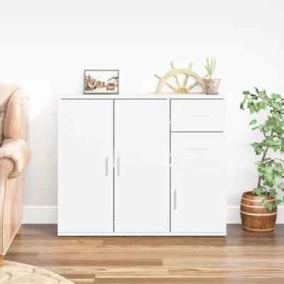 Wooden Sideboard Cabinet Cupboard Unit Storage Furniture With 2 Drawers 3 Doors - Image 1 of 4