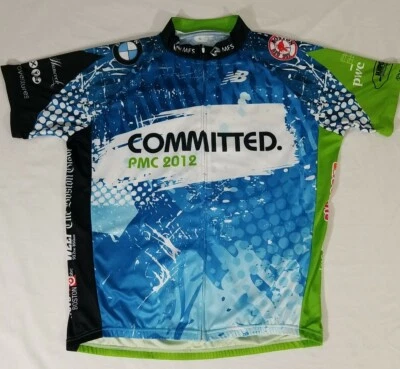 Camiseta deportiva de ciclismo Pan Mass Challenge PMC 2012 cremallera completa club hombre XXL carreras oficial Foto 1 de 4