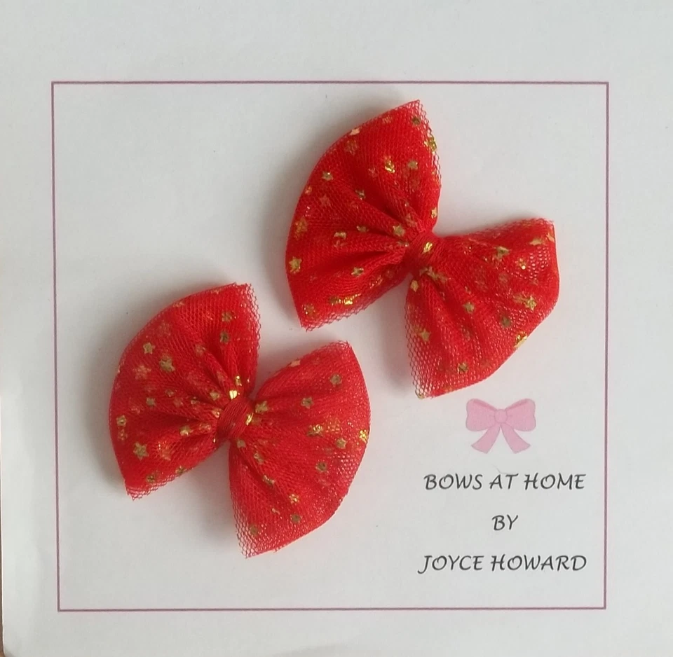 TULLE HAIR BOWS - STAR GLITTER - Image 1 of 1