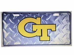 Georgia Tech Yellow Jackets License Plate GT Ramblin Wreck Metal Aluminum Tag - Picture 1 of 1