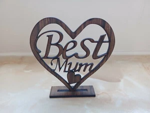 Happy Mothers Day Geschenk Beste Mama Holz Herz Plakette (w) - Bild 1 von 1