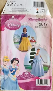 Simplicity Pattern #2817 Disney Princess Costume Snow White Cinderella 3-4-5-6 - Picture 1 of 3