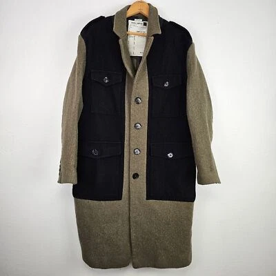 Abrigo de Lana Zara Srpls Gorpcore Ejército Militar Verde/Negro Para Hombre Talla XL Foto 1 de 4