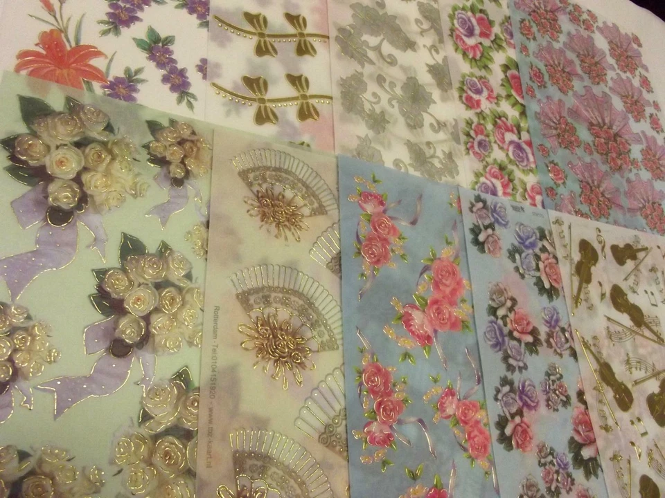 TBZ 10 Verschiedene A4 3D Geprägt Serviettentechnik Pergament Blätter - Bild 1 von 1