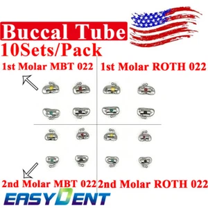 Dental Ortho MBT/ROTH 022 Buccal Tube Bondable Bracket 1ST/2ND Molar EASYINSMILE - Picture 1 of 16