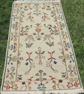 Small Hand Woven Wool Rug Turkish Kilim Dhurrie Afghan Runner Rug 2.3 x 4.6 feet - Picture 1 of 5