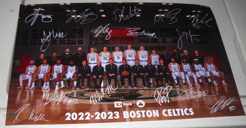 BOSTON CELTICS 2022-23 TD BANK POSTER FACSIMILE SIGNED JAYSON TATUM JALEN BROWN Cover