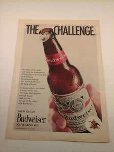 Vtg 1971 Beer Promo Print Ad BUDWEISER LAGER BEER - "THE CHALLENGE" 8"X11" - Picture 1 of 1