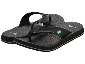 Men Sanuk Beer Cozy Flip Flop Sandal SMS2839 Color Black 100% Original Brand New
