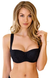 Sexy Sujetador Balconette Talla Grande ROSME Lencería de Encaje ANNIJA Negro Beige Blanco - Imagen 1 de 7