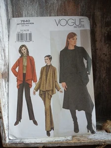 Chaqueta Falda Pantalones Vogue 7640 Patrón Costura Talla 14-18 Año 2002 Sin Cortar - Imagen 1 de 5