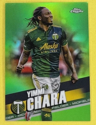 2022 Topps Chrome MLS Neon Green Lava Refractor /99 Yimmi Chara #164 Timbers - Image 1 of 4