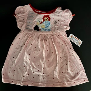 Vestido Clásico Raggedy Ann & Andy Niñas Tejido con Cachorro Blanco 18 Meses Rosa Rojo 2 Piezas - Imagen 1 de 5
