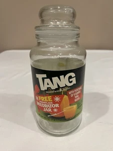Tang Vintage Glas (leer) Orange Frühstück Getränk Kristalle - Etikett intakt - Bild 1 von 7