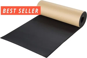 Neoprene Adhesive Foam Rubber 1/4 Inch Rubber Black Padding with Backing 12"x54" - Picture 1 of 7