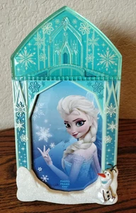Vintage Disney Frozen Ice Palace Elsa And Olaf 3D Picture Photo Frame 4x6 - Picture 1 of 11