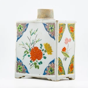 Large Antique Chinese Porcelain Tea Caddy Famille Jaune Yongzheng 18th C. - Picture 1 of 15