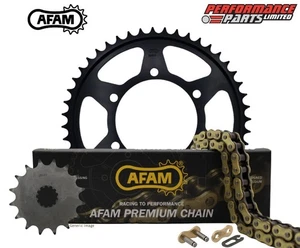 Suzuki RM125 04-05 AFAM MX5 Gold Non O-Ring Racing Chain and Steel Sprocket Kit - Picture 1 of 5