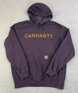 Carhartt Hoodie Men's Large Loose Fit Midweight Purple Sweatshirt 105193 Work - Picture 1 of 7