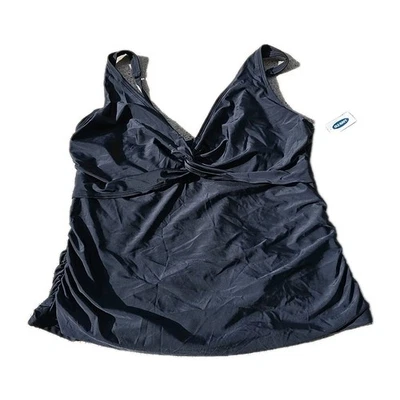 Old Navy Tankini Top Black Adjustable Straps Underwire Bra Black SZ 3X NWT - Image 1 of 4