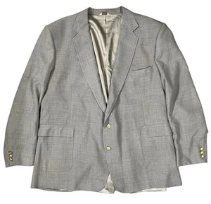VTG Jonathan Scott Resort Blazer Sz 56XL USA Gold Crest Buttons Taupe / Beige - Picture 1 of 12