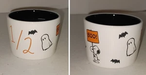 Rae Dunn Peanuts SNOOPY Halloween Measuring 1/2 Cup Boo Sign 2024 Ceramic - Picture 1 of 8